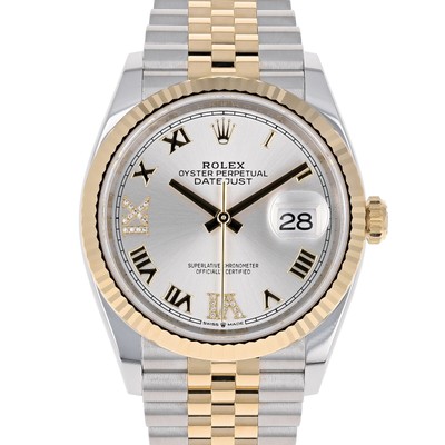 Rolex Datejust 36 mm 126233 Silver Roman UNWORN 2025 Diamonds Gold Steel