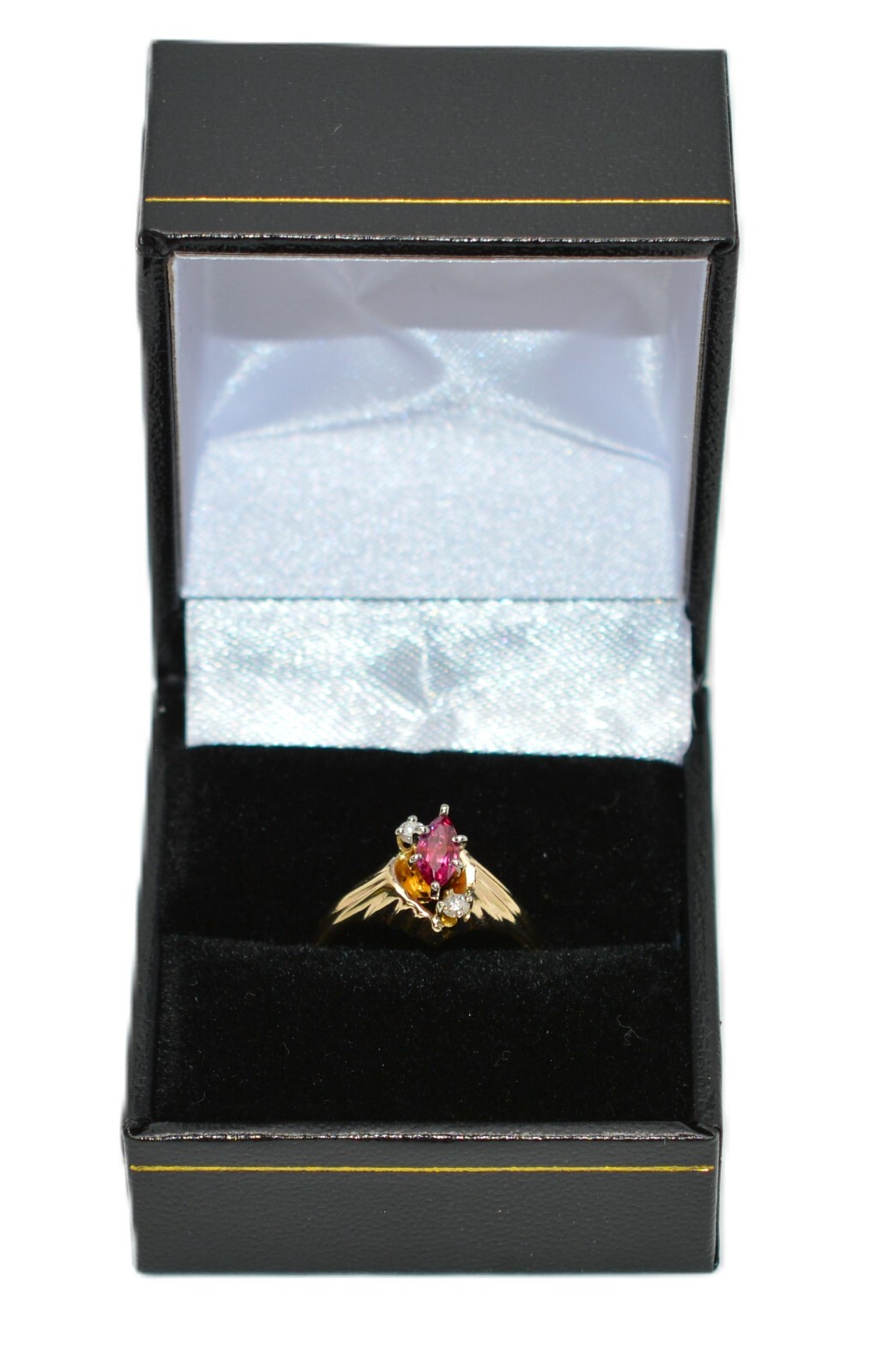 Natural Ruby & Diamond Ring 14K Solid Gold .48tcw… - image 12
