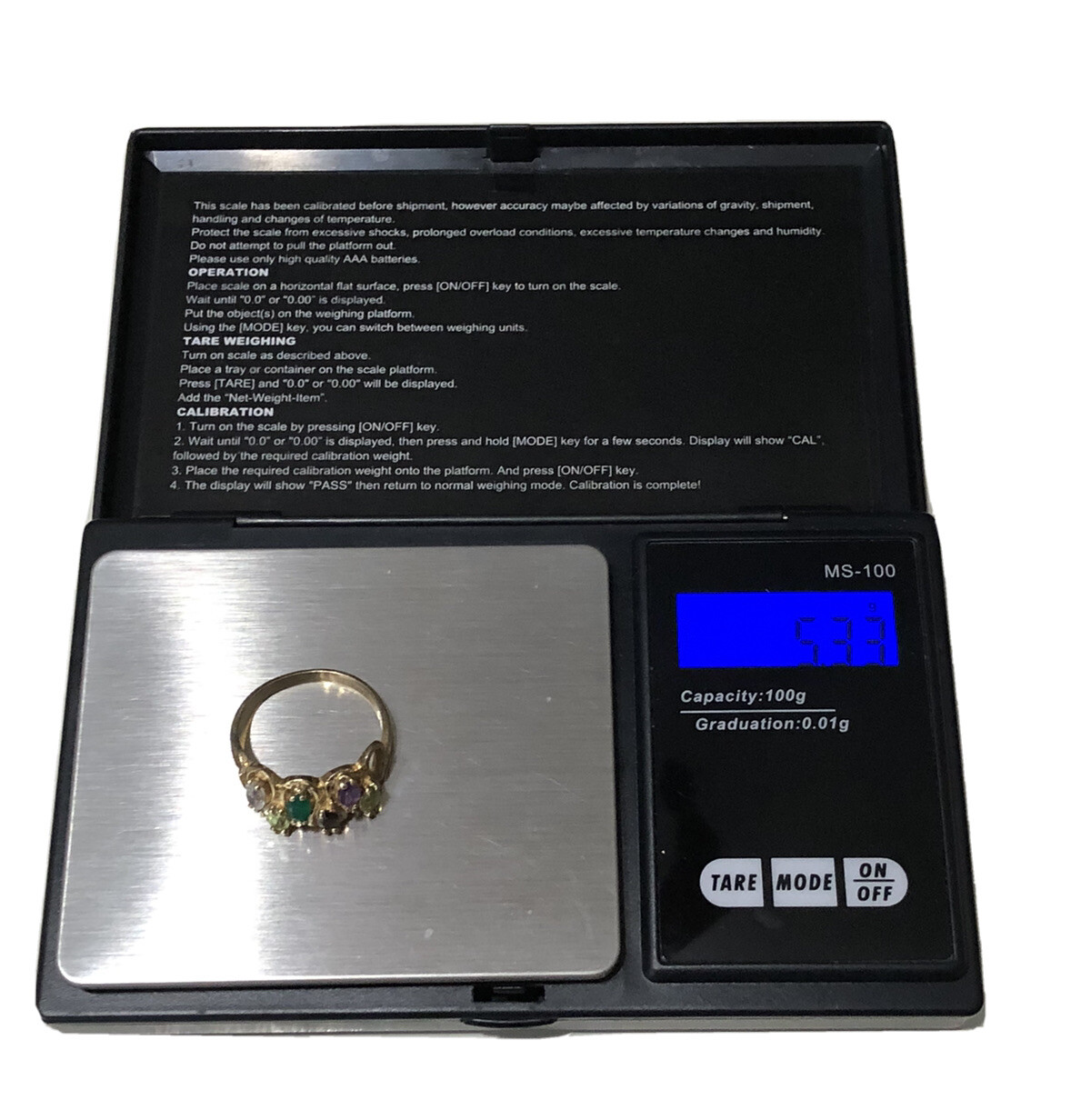 14k Solid Yellow Gold Multi Gemstone Ring Amethys… - image 10