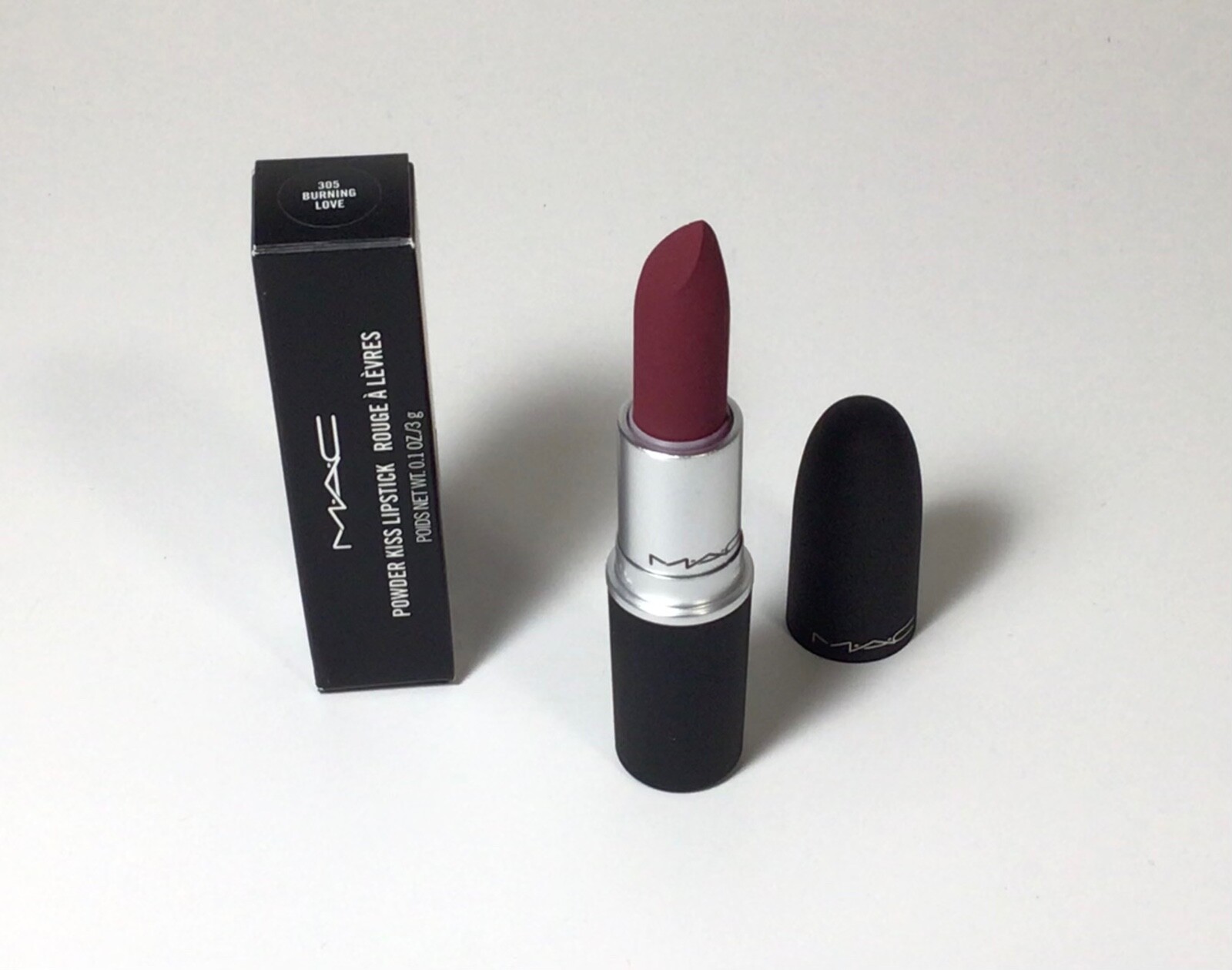 MAC Cosmetics 305 BURNING LOVE powder kiss lipstick discontinued New In Box-image