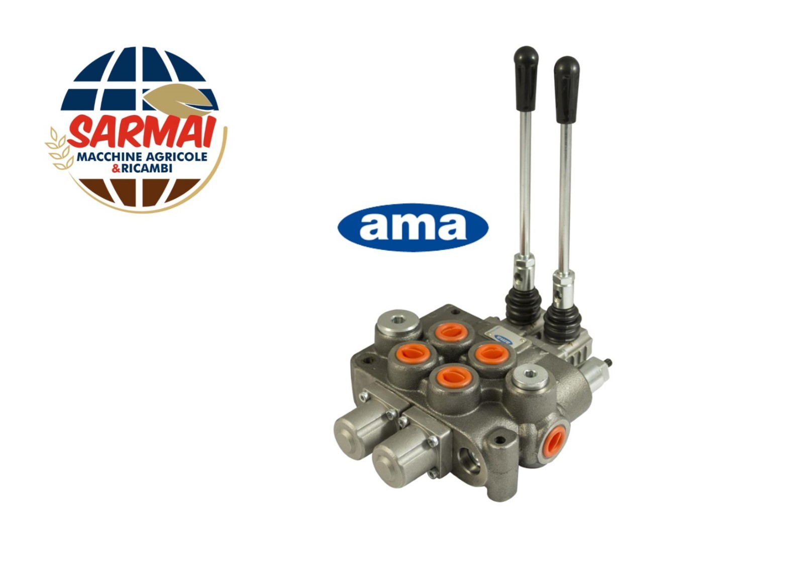 DISTRIBUTORE IDRAULICO OLEODINAMICO A 2 LEVE 3/8 DOPPIO EFFETTO 40 LT 180 BAR