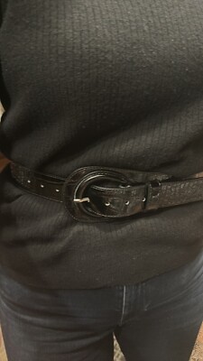 Anne Fontaine MALDIVIA Croc-Embossed Leather BELT OS | eBay display picture 2