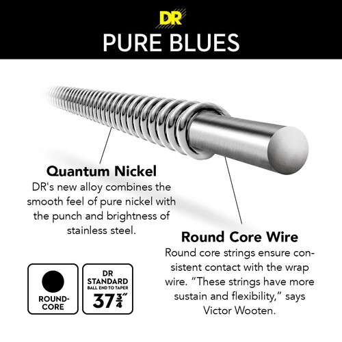 Cuerdas DR PURE BLUES 4 cuerdas bajo extra ligero 40-95 - Imagen 3 de 5