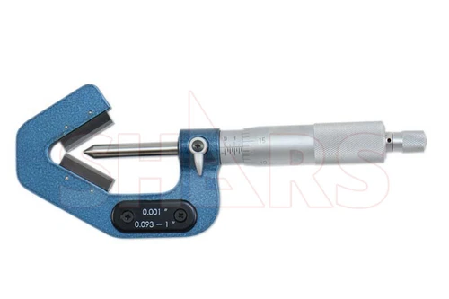 Shars .093-1" 60 Degree V-Anvil Micrometer 3 Flute Grad .001" New P}