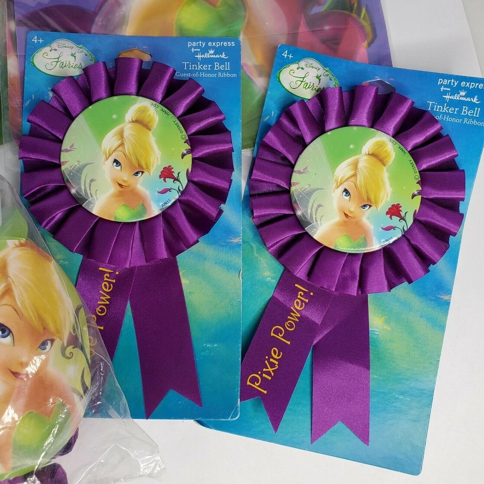 Tinkerbell  Hallmark Disney Fairies Party Birthday Banner Blowers Award Ribbon - Image 4 of 4