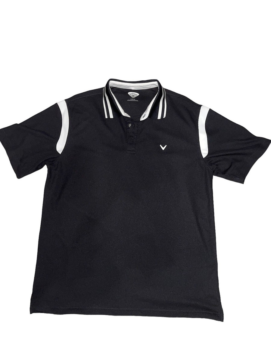 Callaway Golf Shirt Polo Men's XL Black White Stripe Pullover