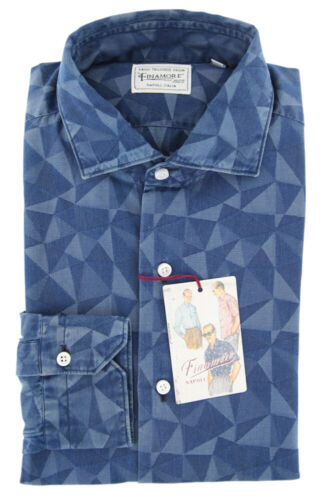 Finamore Blue Cotton Shirt main image 0