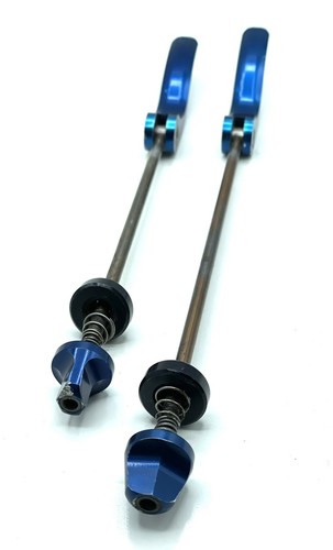 Salsa No Logo Quick Release Skewers Front & Rear QR Blue Anodized 90's MTB - Picture 5 of 8