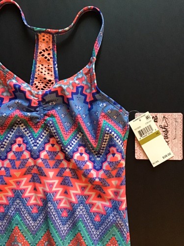 Girls Summer Crush Size 14 Swimsuit One Piece Colorful New With Tags Blue Orange - Picture 7 of 12
