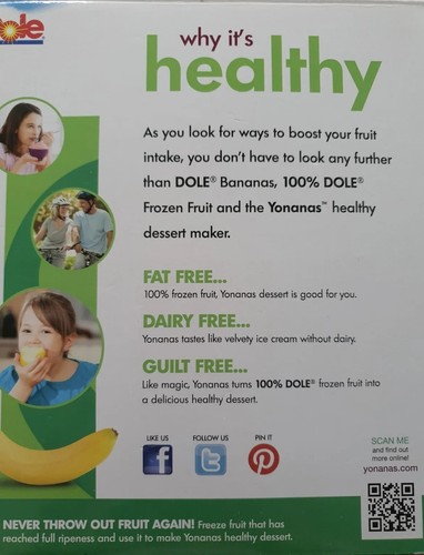 Yonanas Frozen Fruit Dessert Maker Banana Healthy Ice Cream Black & Silver VGC - Picture 7 of 8