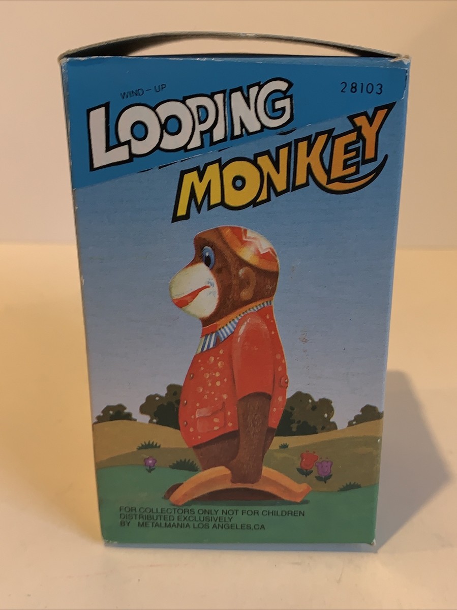Vintage Wind Up Tin Toys Looping Monkey With Box Works | eBay