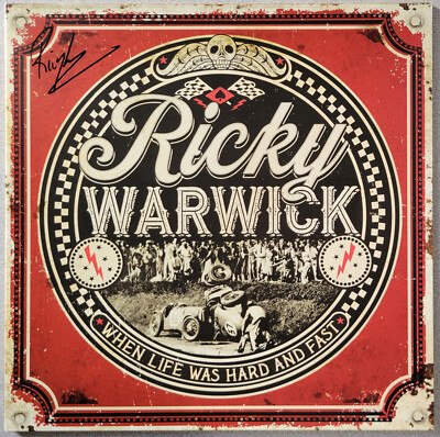 RICKY WARWICK Signed WHEN LIFE WAS HARD AND FAST Vinyl Album Cover Beckett BAS