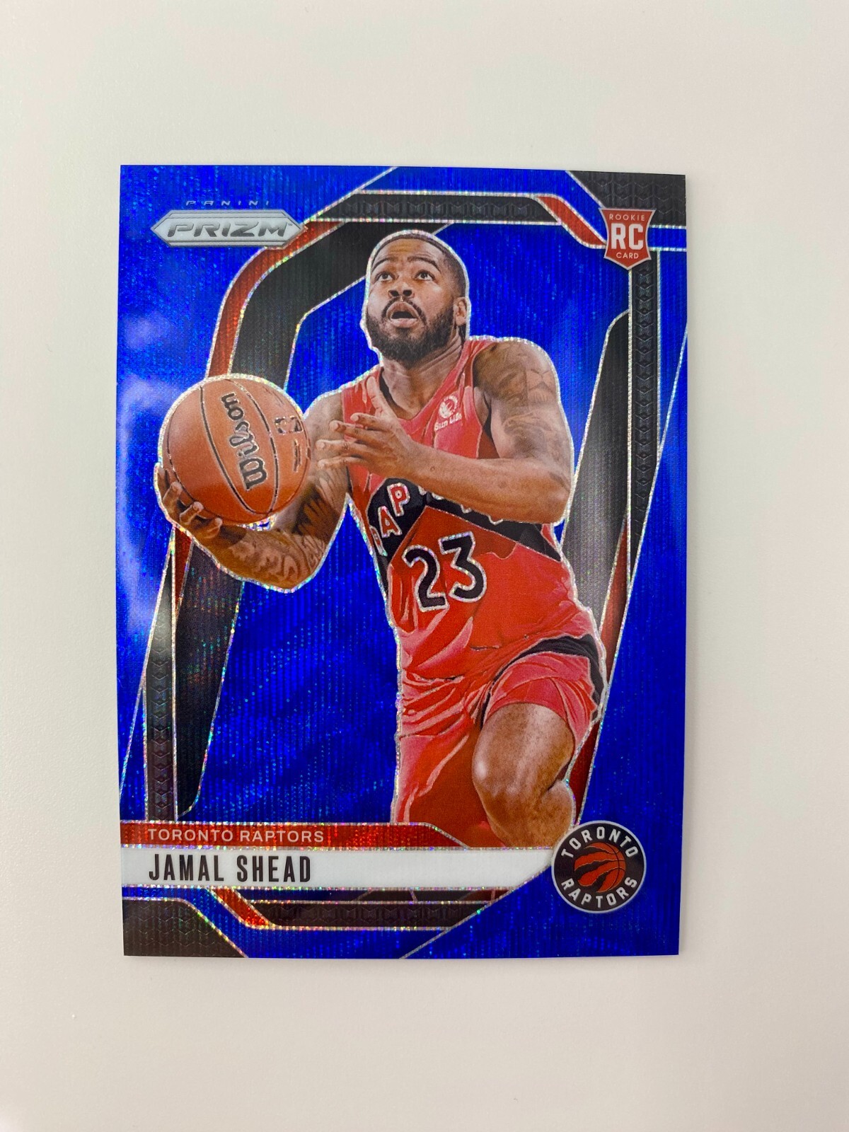 2024-25 Panini Prizm Jamal Shead RC Blue Wave Prizm /125 #241 Toronto Raptors