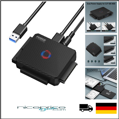 FIDECO USB 3.0 Adapter: SATA, IDE & Festplattenkonverter für SSD und HDD
