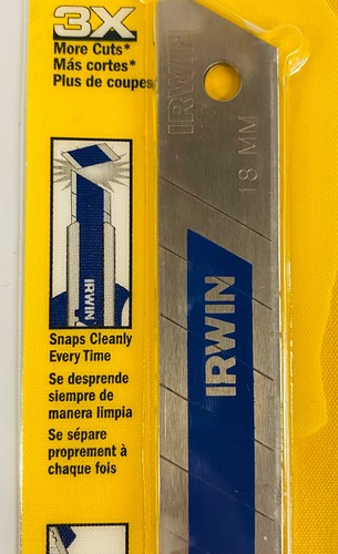 Irwin 2086403 3-Pack Bi-Metal 18mm Hi-Flex Snap Blades, Lot of 5 Pkgs, 15 Blades - Picture 4 of 6