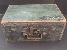 Antique Vintage Primitive Wooden Strongbox Industrial Tool Box Chest Folk Art