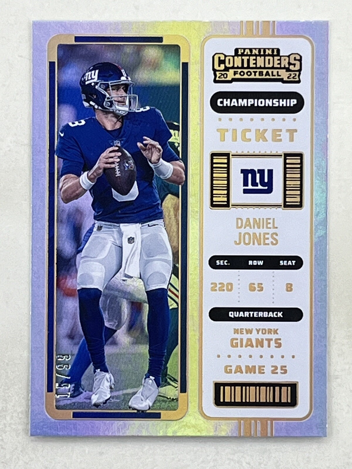 Daniel Jones 2022 Panini Contenders Championship Ticket /99 #69 NFL Giants QB