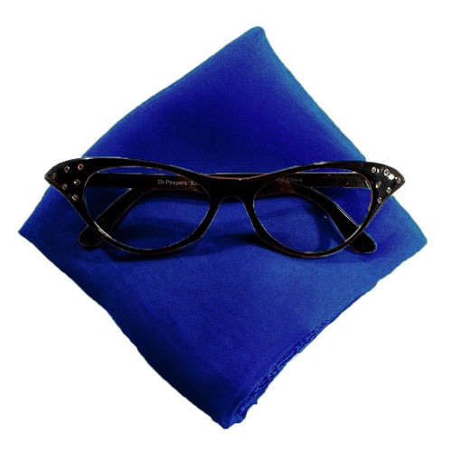 Sheer Chiffon Scarf & Black Cat Eye Glasses - 50s Style Accessory Set by Hey Viv - Picture 20 of 34