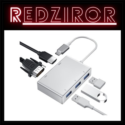 High-Definition USB C to HDMI/VGA Adapter with 4K Output for Multiple Devices
