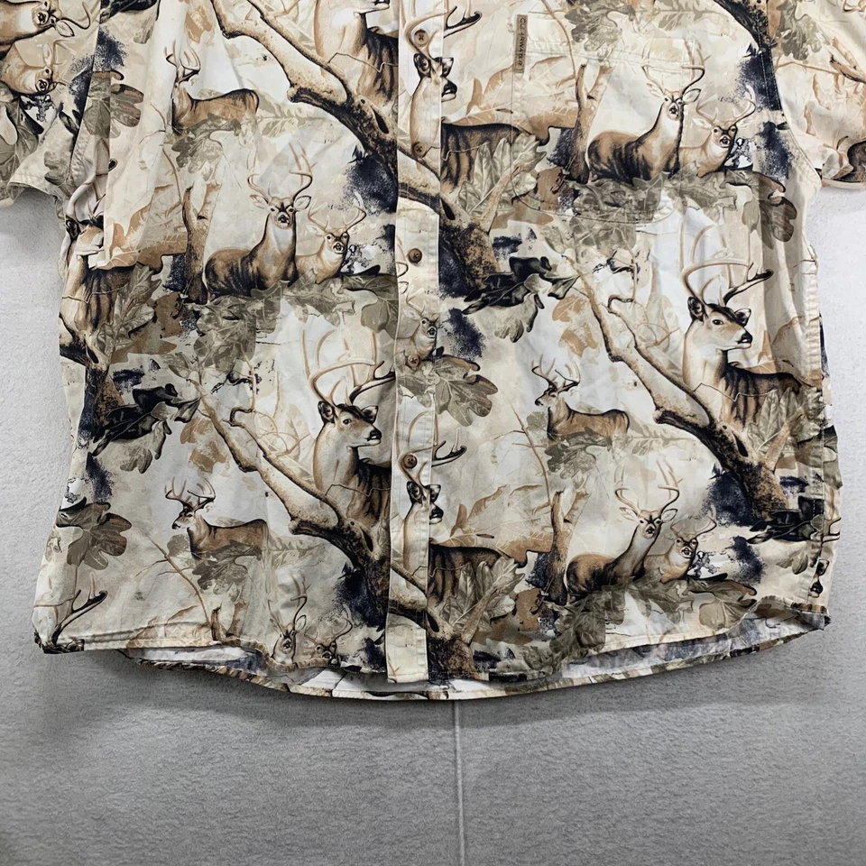 Camisa informal con botones para hombre con estampado de ciervos cazador de agua transparente Outfitters 2XL Foto 2 de 4