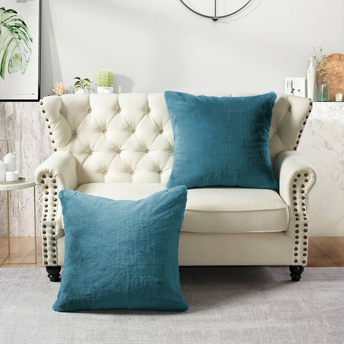 2X Throw Decorative Throw Pillow Covers Luxury Soft Heavy Faux Fur Cushion Cases - Picture 72 of 206