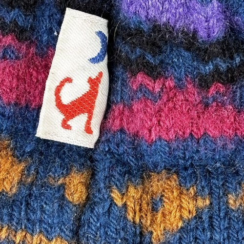 Vintage Darn Fine Hats Pom Beanie Youth Child 100% Wool Fair Isle Outdoor USA - Picture 6 of 11