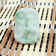Certified Green 100 Natural A Jade jadeite Chinese Zodiac Dog Pendant 0238        