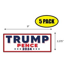 5 PACK 3.37"x 9" TRUMP 2024 Sticker Decal Gift MAGA Trump BS0207