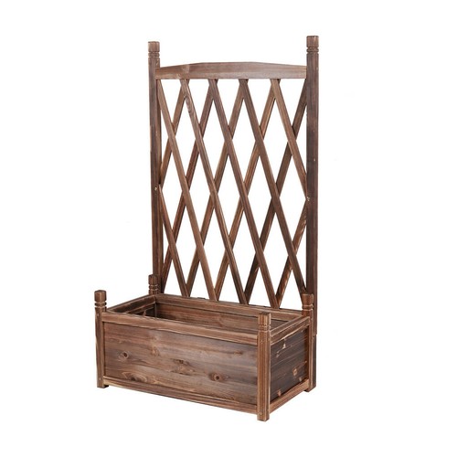 Extra Large Wooden Raised Plant Bed Garden Elevated Planter Box with Trellis - Picture 8 of 12