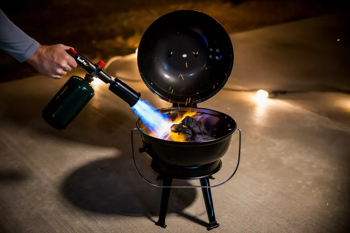  POWERFUL Cooking Torch Kitchen Blow Torch, Creme Brulee Torch -  Sous Vide - Propane Torch - Charcoal Torch Lighter - Culinary Torch for BBQ  Searing Steak, Creme Brulee (Tank Not Included)