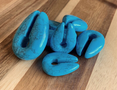 PAIR Turquoise Stone Keyhole Hanger Ear Weight Plug Gauge Tunnel Organic