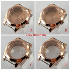 40mm sapphire crystal rose gold Case glass/solid back Fit NH35 NH36 Movement