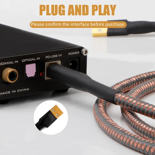 Hifi Audio USB Kabel Dekodierung 4N OFC Kupfer Typ A bis Typ B vergoldeter Stecker - Bild 10 von 23