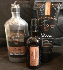 Bath & Body Works Aromatherapy Black Chamomile Pillow Mist Cream Wash Shower Gel
