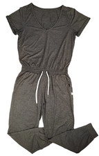 Vuori All Day Jumpsuit Short Sleeve Elastic Drawstring Waist Green Size M