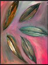 QUEEN SEREDA ABSTRACT 11X14 Autumn Leaves Fine Art Home Interior Decoration