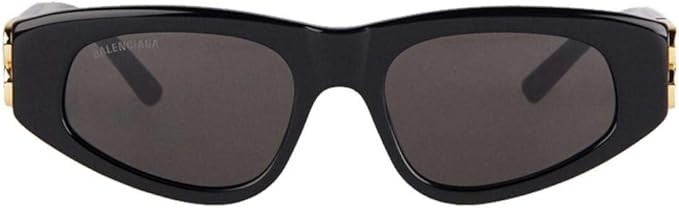 Balenciaga BB0095S 001 Sunglasses Women's Black/Gold/Grey Oval Shape 53-mm thumbnail 2