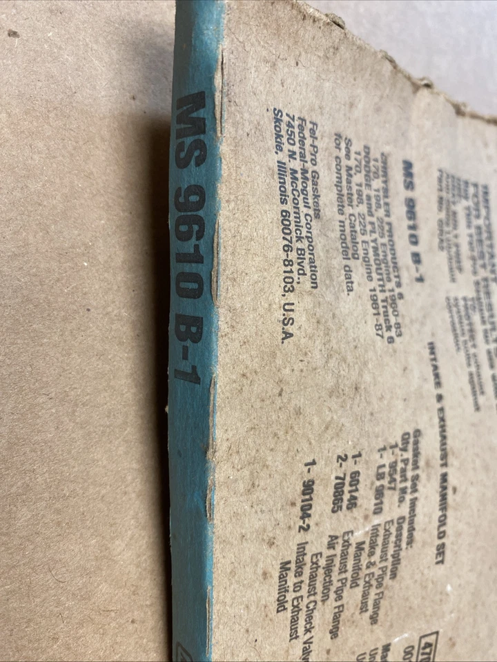 ¡Juego de juntas combinadas de colectores de admisión y escape NOS Fel-Pro MS 9610B-1! F+S! Foto 2 de 3