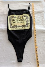 Hennything Is Possible Graphic Bodysuit Black 100 Cotton S