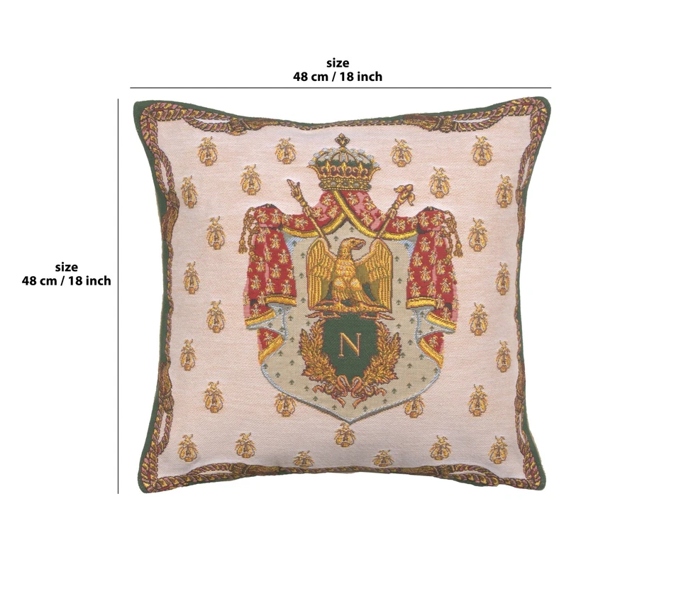 Funda de cojín Blason Royal europea decoración del hogar tapiz belga almohada 18x18 pulgadas Foto 2 de 4