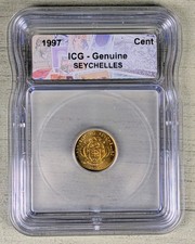 💥L@@K 1997 Seychelles 1 Cent ICG Certified Genuine Numismatic Expedition World 