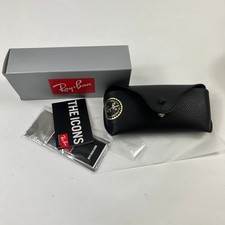 Ray Ban Sunglasses Case Black Pebbled Snap Closure Box Cloth Booklet Authentic