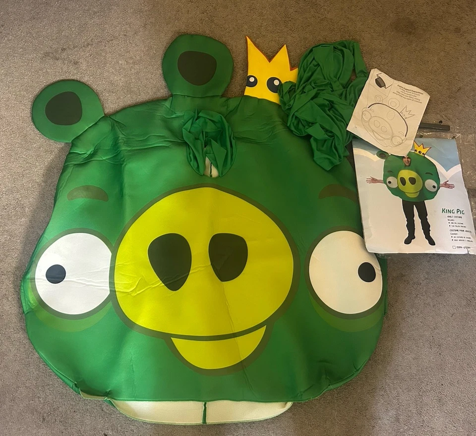 2011 Rovio King Pig Verde Angry Birds Halloween Disfraz Adulto Hogar Libre de Humo Foto 3 de 4