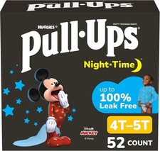PULL-UPS BOYS' NIGHT-TIME POTTY TRAINING PANTS, SIZE 4T-5T OVERNIGHT TRAINING UN