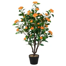 3.3 FT Artificial Tree Artificial Camellia Tree Faux Plant for Indoor & Outdoor