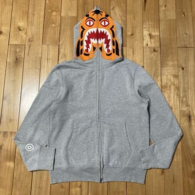 Tiger Hoodie M Size Gray A Bathing Ape Bape Full Zip No.aj1193