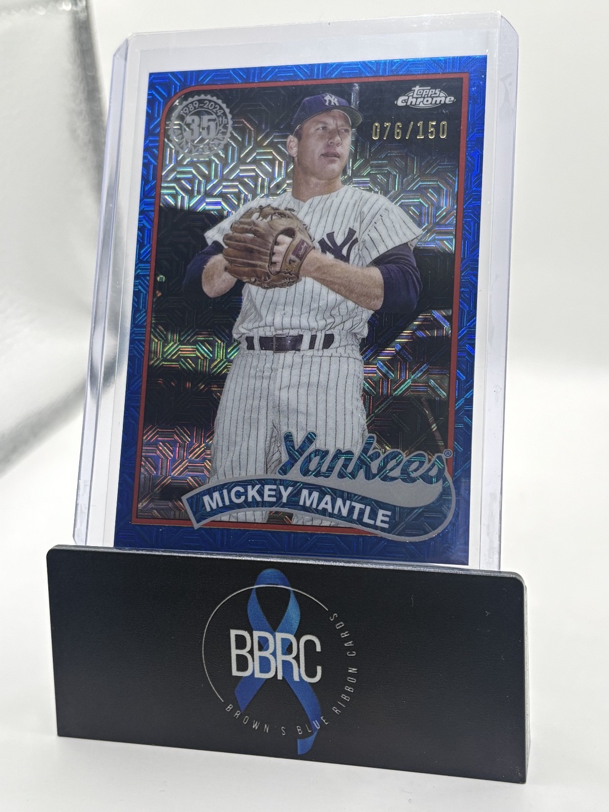 2024 Topps Series 2-1989 Silver Pack Mojo Mickey Mantle #2T89C-43 Blue Ref. /150