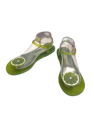 Katy Perry Green Jelly Sandals with Lime Detail
