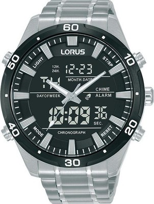 LORUS RW649AX9 Armbanduhr Herrenchronograph 46 mm Edelstahl Silberfarben