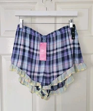 M&S Pyjama Shorts B By Boutique Size 12 Sleep Shorts Lilac Check BNWT 